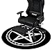 Darkecho Tappeto per Sedia Ufficio gaming Tappetino per Pavimenti 100x100cm Duri Antiscivolo tappetino di protezione per pavimento il giro 5mm di spessore (nero)