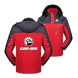FBWZSAG Chaqueta De Esquí para Hombre para C.a.n-a.m Parka con Cremallera Completa Capucha Desmontable Cortavientos Trajes De Esquí con Forro Térmico Abrigo-Red||S