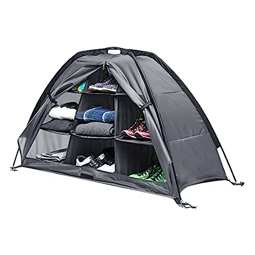 Tienda de campaña de almacenamiento, tienda de campaña plegable con 9 rejillas, tela 210D buey organizador de camping con 9 compartimentos, organizador multifuncional para tiendas de campaña