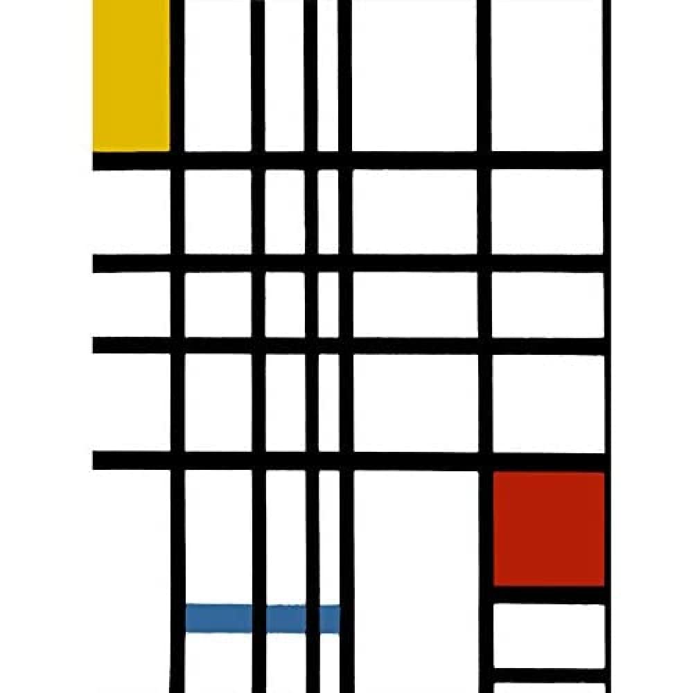 Wee Blue Coo Piet Mondrian Composition Yellow Blue Red Unframed Art Print Poster Wall Decor 12X16 Inch