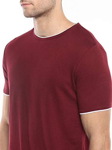 Image of Alan Jones Clothing Men's 100% Cotton Regular Fit Double Collar Round Neck T-Shirt