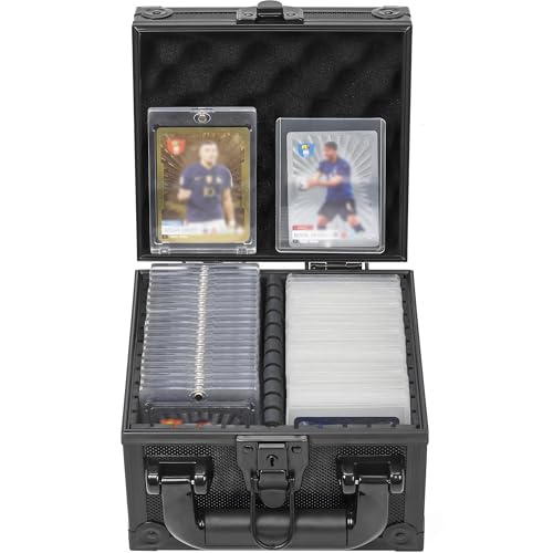 OUUTMEE Toploaders Storage Box for 3 x 4 35pt Rigid Card Top Loader Storage with 3 Partition Holds 150+ Toploaders Magnetic Card Holders