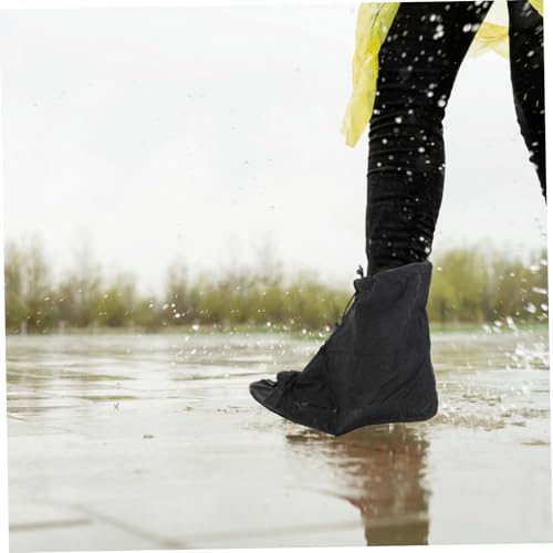 Cubiertas para zapatos impermeables GARVALON talla XXL, cubrebotas reutilizables antideslizantes para adultos, diseño con cremallera, color negro miniatura 7