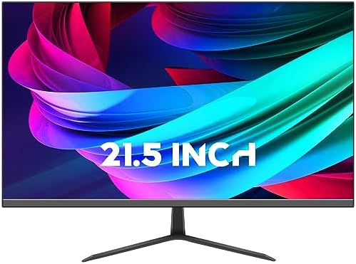 21.5 Inch PC Monitor 1920 * 1080, Computer Monitor with HDMI VGA Interface, 5ms, 60Hz, Brightness 250 cd/m², Computer Screen for Laptop/PS3/PS4, Vesa Support.