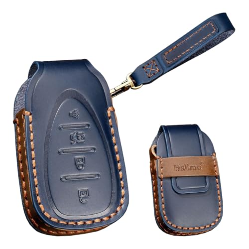 Coque de clé Chevrolet 4 boutons bleue protection anti-choc en cuir
