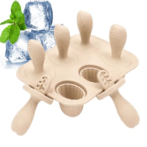 Biniveil Pequeños Moldes para Polos de Hielo - Molde para Postres en Palito 6 Cavidades,Paletas Helado Desmoldado Fácil Reutilizable para Chocolate Fruta Postres