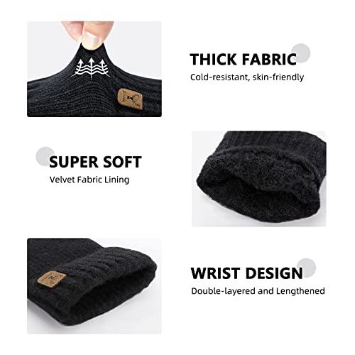 Men's and Women's Winter Fingerless Gloves for Work, Running, and Biking
