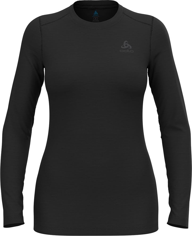 Odlo Merino 160 Baselayer Damen - Leichtes Langarm-Shirt | Merino Thermounterwäsche für Damen | Langarm Funktionsshirt