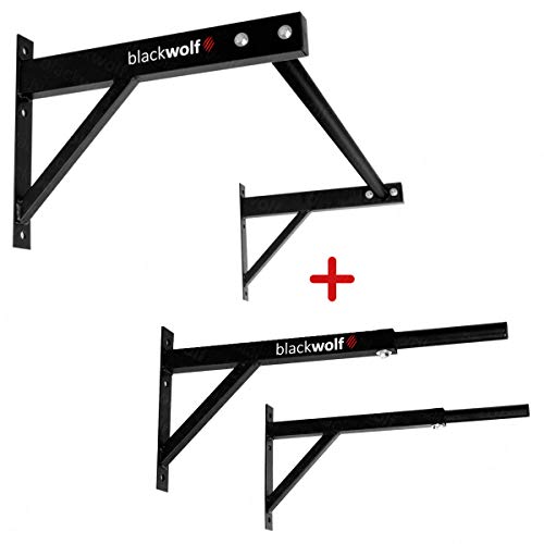 Kit Barra Fixa 40 Cm + Barra Paralela Dip De Parede Calistenia Co...