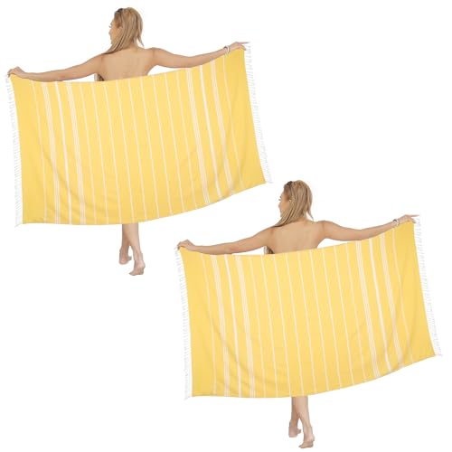 Dlebay Beach Towel 2 Pack,Sand Free Beach Towels Oversized 39 x 72
