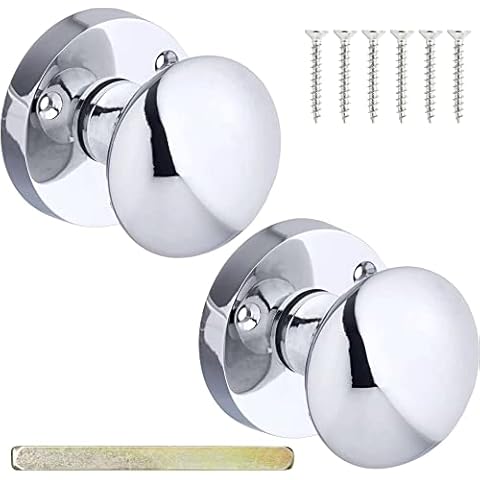 Neighbours Lane Mortice Knob Round Door Handles - Victorian Door Knobs for Interior Doors in Polished Chrome Finish - Durable Construction Material with Good Grip for Hand Mobility - 51mm 1 Pair Cover