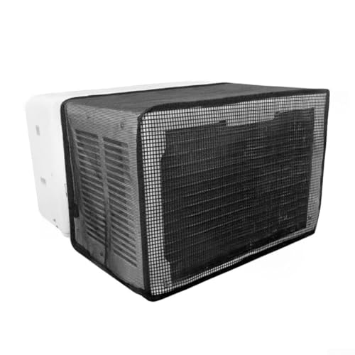 Funda AC para aire acondicionado Midea en forma de U, malla transpirable para máxima eficiencia, protege contra elementos exteriores (negro)