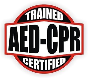 AED - CPR Trained Certified Hard Hat Sticker/Helmet Decal Label Lunch Tool Box