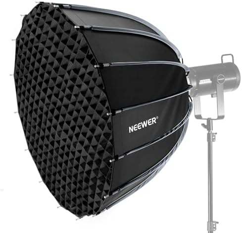 NEEWER Basics Parabol Softbox Bowens Mount, 90cm Schnellwechsel, NS38P | Soft Box Kompatibel mit Godox Aputure 600d Studio Fotografie, Videoaufnahme Videolicht, Licht Diffusor, Gri