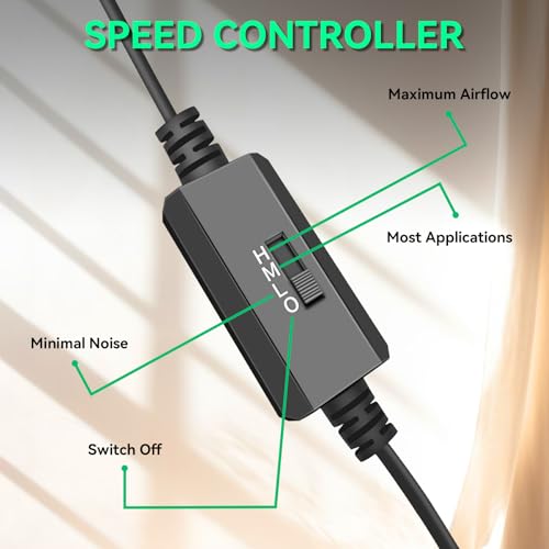 Image of USB Computer Fan, 120mm USB Fan with 3 Speeds Controller Small PC USB Fans for Cooling Cabinet Case Receiver Server DVR Greenhouse TV Router Xbox PlayStation
