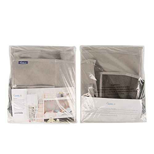 Image of Surblue Caddy Hanging Organizer Bedside Storage Bag for Bunk and Hospital Beds, Dorm Rooms Bed Rails(8 Pockets),Grey