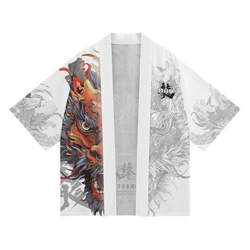 Image of Women's and Men Kimono Cardigan Japanese Long Sleeves Lightweight Open Front Coat Tops