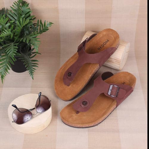 Image of Mochi Men's Leather Thong Sandal with Cork Footbed