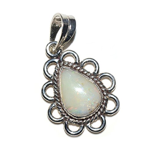 Pendentif fleur opale 4 carats le cadeau idéal en argent véritable