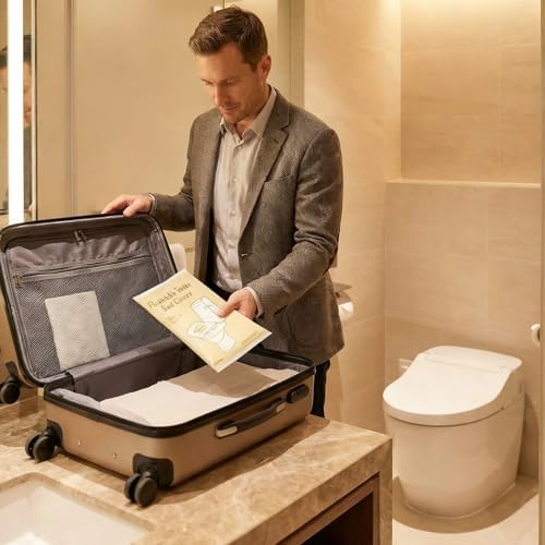 Flushable Toilet Seat Covers 40 Pack, Disposable Biodegradable Paper Toilet Seat Covers for Travel, Public Restrooms, Airplane, Camping & Kids Potty Training - 1