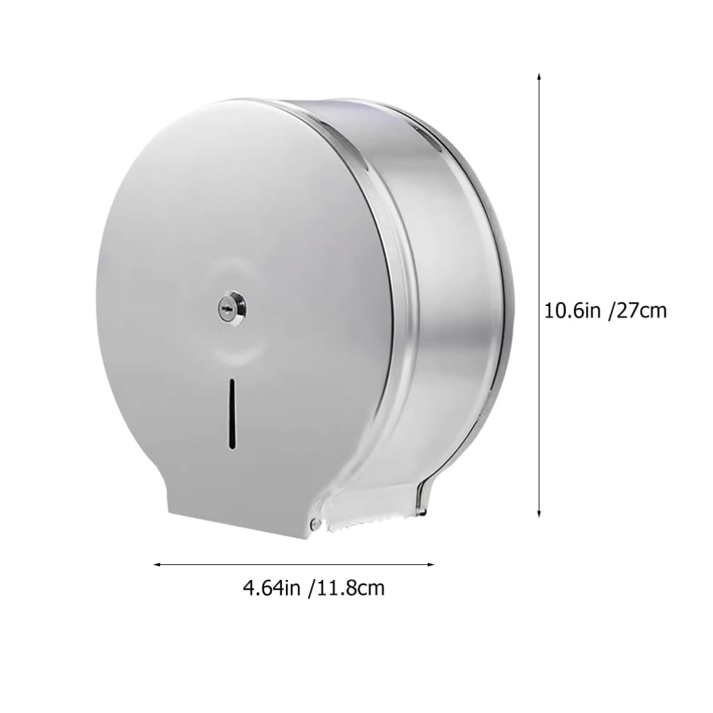 TOPBATHY Portapapeles Diseño Moderno y Redondo de Acero Inoxidable para Baño Montado en Pared Dispensador de Toallas de Papel para Rollos Grandes