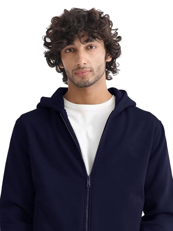 Image of DROBE Plain Chain Hooded Zipper Hoodie for Unisex