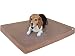 Orthopedic Medium Large Durable Memory Foam Pet Bed with Waterproof Washable Brown MicroSuede Cover and Extra Free Bonus Case 37"X27"X4"