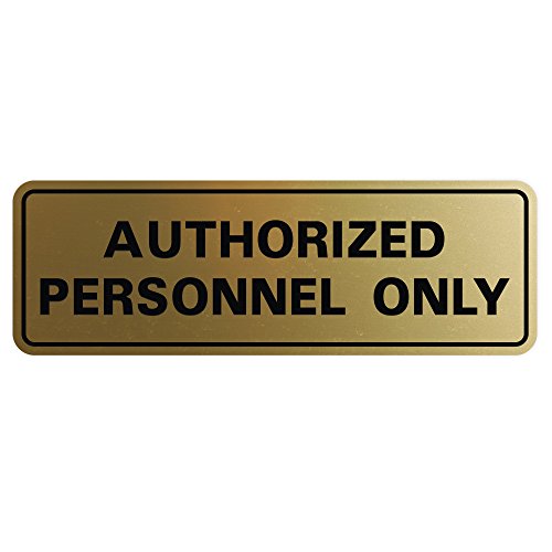 Personnel Autorisé uniquement signalisation de porte dorée pour bureau et commerce