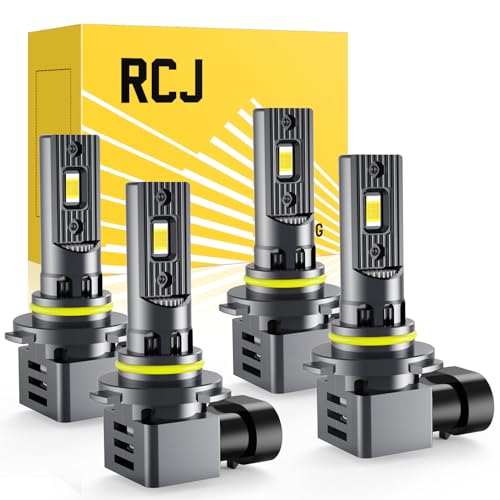 RCJ 9005 9006 LED Bulbs Combo 9005/HB3 9006/HB4 Bulbs 200W 60000LM Super Bright 6000K Cool White Fog Lights Plug and Play Pack of 4