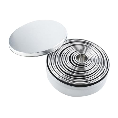 POPETPOP ステンレス製セルクルケーキ型 滑らかで衛生的なノンスティック加工 多でムース クッキー ビスケット サンドイッチ用カッター 耐久