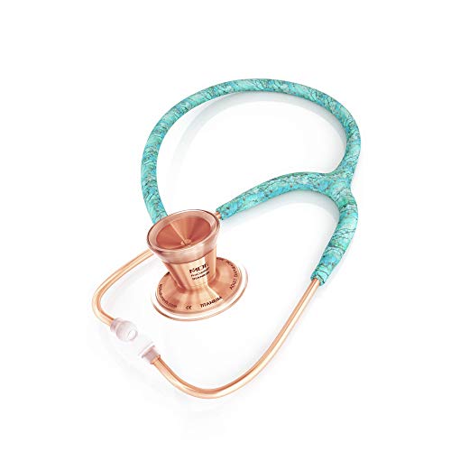 Mdf Turquoise Rose Gold Procardial Cardiology Stethoscope, Lightweight Titanium, Adult, Dual Head, Turquoise Tube, Rose Gold Chestpiece-Headset, Mdf797Ttqrg #TOP1