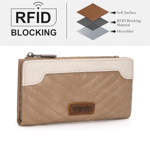 Image of Montana West Wrangler Womens Wallet Thin Wallet for Women Bifold Travel Wallets, Card Cases & Money Organizers Ladies Female Credit Card Wallets with Smooth Zippers