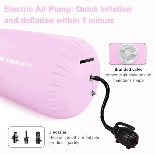 Gymnastics Air Roller Air Barrel, Inflable para Entrenamiento de Yoga y Gimnasia Color Rosa miniatura 3