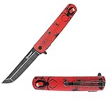 Ganzo G626-RD Folding Pocket Knife 440C Stainless Steel Blade Ergonomic Handle with Clip Camping Fishing Hunting Gear Outdoor EDC Pocket Knife (Red)