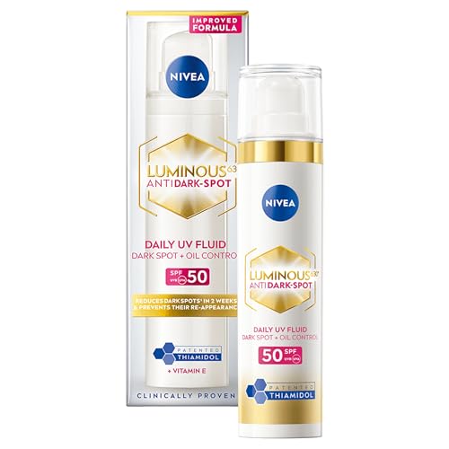 NIVEA Cellular Luminous 630 Anti Dark-Spot Daily UV Fluid Face SPF 50 (40ml) Protects From Dark-Spots Hyperpigmentation and Photoageing Face Moisturiser with Hyaluronic Acid and Vitamin E