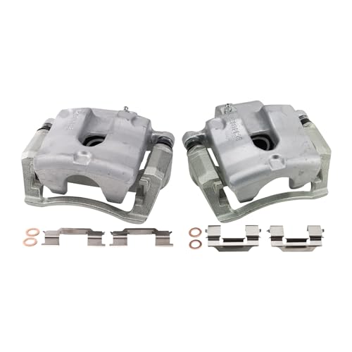 Image of TRQ Rear Brake Caliper Set Zinc Coated Brackets Compatible with 2010-2015 Chevrolet Camaro