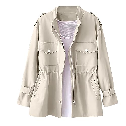 Gabardina elegante moderna para mujer chaqueta ligera con acabados finos