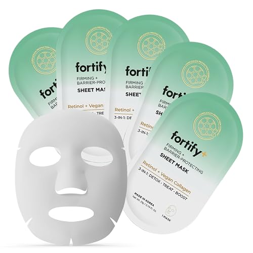 Fortify Skincare Retinol & Collagen Face Mask – 3-in-1: Detox, Treat, Boost – Hydrating,...