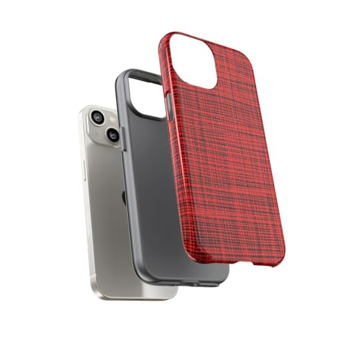 Coque iPhone 14 écossais rouge rigide pour éviter les rayures