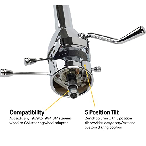 Universal Gm Tilt Steering Column, 30 Inch, With Shifter, Chrome #TOP1