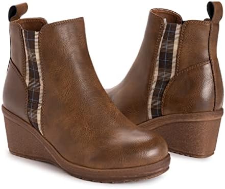 MUK LUKS Women's England Oxford Boots, Brown, 6.5 | Image 6