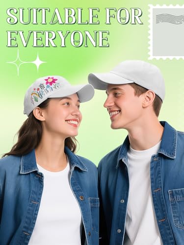 Image of Biggun Trendy Embroidered Baseball Cap for Girls Women Men - Adjustable Soft Breathable Hats for Casual Wear