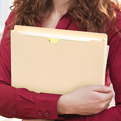 Smead File Jacket, Reinforced Straight-Cut Tab, 2" Expansion, Letter Size, Manila, 100 Per Box (75565) #TOP3
