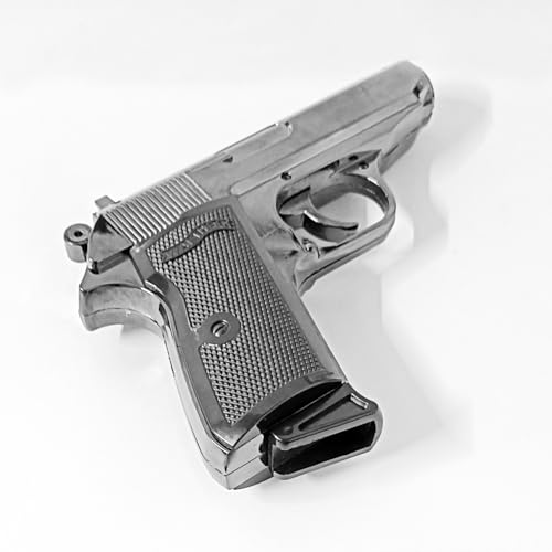 Image of Gun Pistol Lighter Heavy Weight Metal Body Real and Original Like Gun Pistol for Decorative, Smoking Filled with Gas (508 Silver)