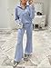 ANRABESS Women 2 Piece Outfits 2025 Fall Fashion Airport Wide Leg Pants Lounge Set Leisure Travel Vacation Clothes Sweatsuits Sky Blue X-Small