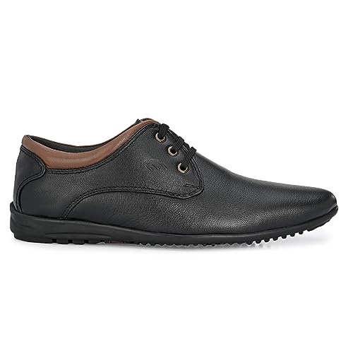 Image of egoss Lace-Up Casual Shoes for Men | Genuine Leather | Premium Comfort | Stylish Footwear for Office, Party & Wedding Occasions