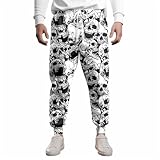 VVGETE Horror Skull Pants Men's Jogger Sweatpants Halloween Pants 80s Outfit for Men