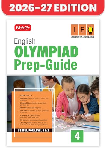 Image of MTG English (IEO) Olympiad Prep Guide Class 4 | Detailed Theory, Exercise with Self Test For Practice | SOF Olympiad Books For Exam 2026-27 (Useful For Level-1 & 2)