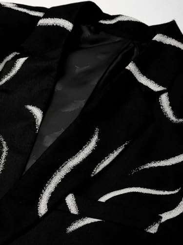 Image of SHOWOFFFF Men Printed Front-Open Party Blazer | Notched Lapel Full Sleeves Cotton Blazer's for Mens | Slim Fit Regular Length Blazers for Men's