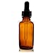 PREMIUM VIALS CREATIVE PACKAGING SOLUTIONS 1 Oz (30 ml) AMBER Boston Round Glass Bottle w/Dropper - Pack of 120